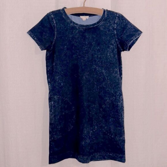 Jane & Delancey S Navy Short Sleeve Stone Washed French Terrycloth Cotton Dress - Picture 1 of 11